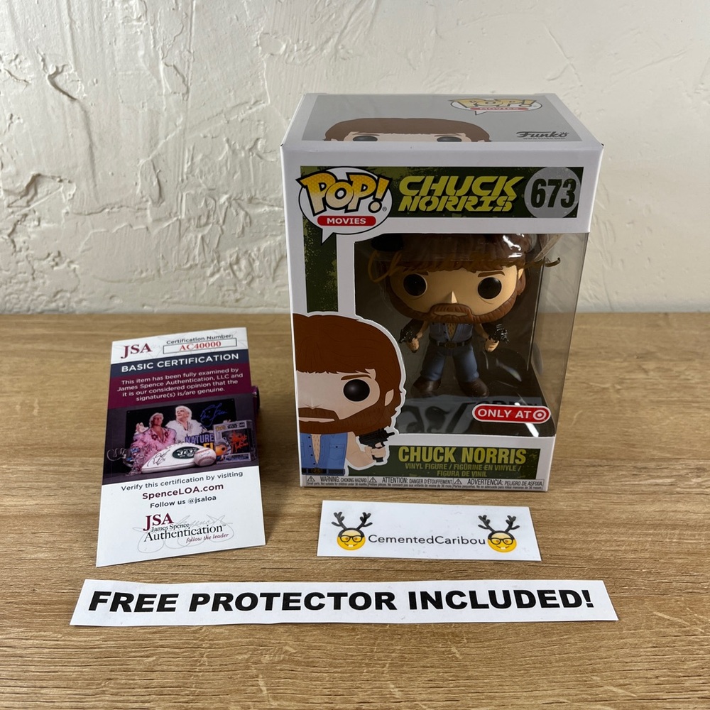 Chuck Norris Funko Pop #673 Target Vaulted COA Signed Autograph NEAR MINT
